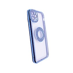 Capa de Silicone Suave com Design de Diamante para Apple iPhone 11 Pro Max Azul Capa de Silicone Suave com Design de Diamante para Apple iPhone 11 Pro Max Azul